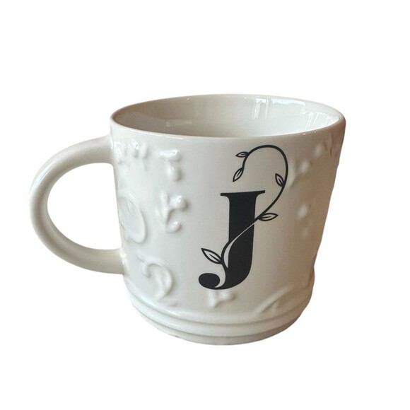 NEW Modern Expressions Letter J Monogrammed 14 Ounce Mug White Matte - Picture 1 of 3